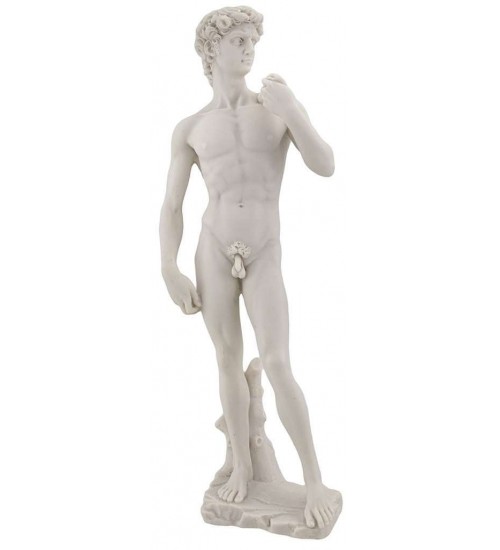 David by Michelangelo White Marble 10 Inch Statue