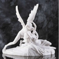 Eros and Psyche White Marble Greek Myth Statue