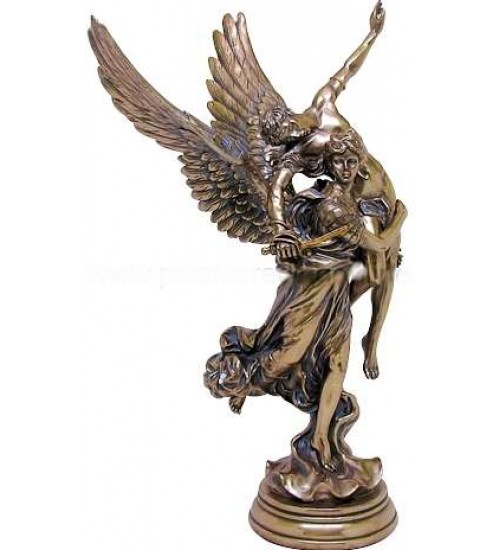 Pheme, Winged Fame Greek Goddess Bronze Statue