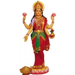 Lakshmi Hindu Goddess of Luck and Wealth Full Color Statue