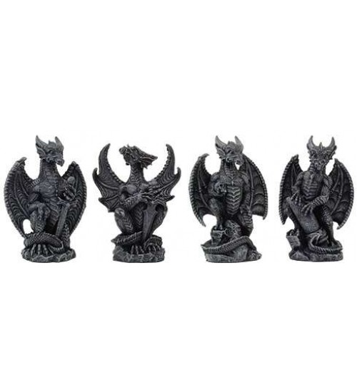 Mini Dragon Statue Set of 4