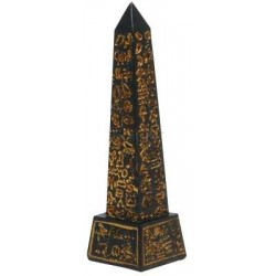 Egyptian Obelisk Mini Statue Black and Gold