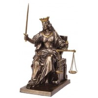 Lady Justice Seated with Scales Bronze Statue