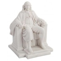 Benjamin Franklin White Marble Statue