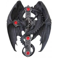 Dragon Wings Cross Medieval Wall Plaque