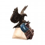 American Bald Eagle American Flag Statue