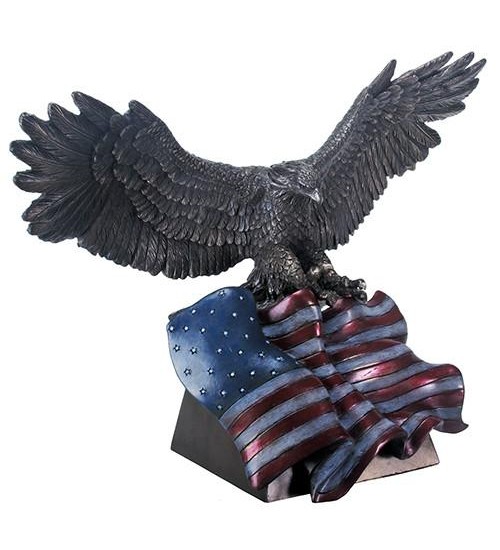 American Bald Eagle American Flag Statue