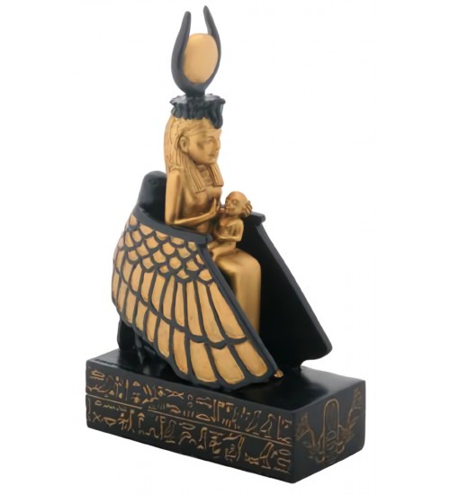 Isis Nursing Horus in Winged Throne Statue
