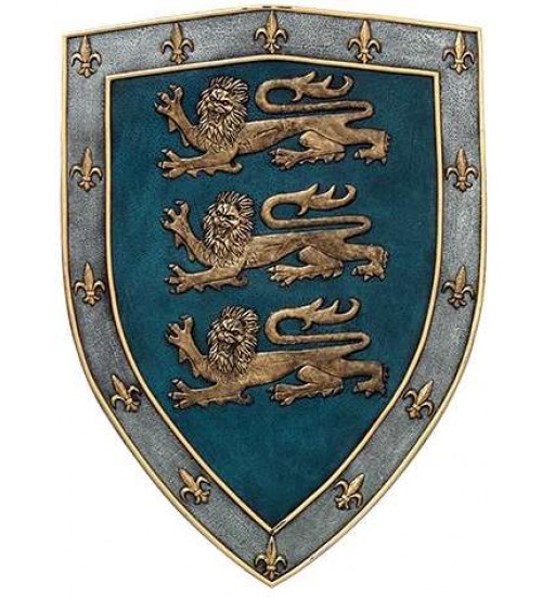 3 Lions Medievel Knights Shield Plaque