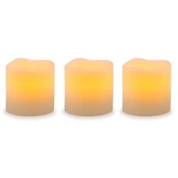 Unscented LED Pillar Candles with Timer - Set of 3