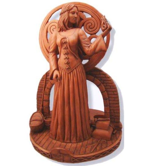 Brigit Goddess of the Hearth Small Candle Holder Statue