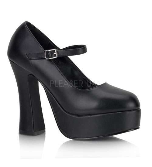 Dolly Black Faux Leather Platform Pump