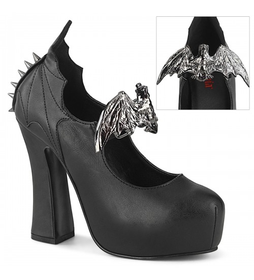 Demon Bat Black Mary Jane Pumps