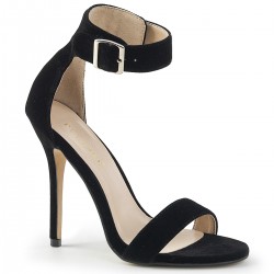 Amuse Black Velvet Ankle Strap Sandal