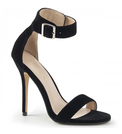 Amuse Black Velvet Ankle Strap Sandal