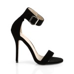 Amuse Black Velvet Ankle Strap Sandal