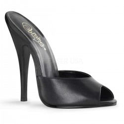 Domina High Heel Peep Toe Leather Slide