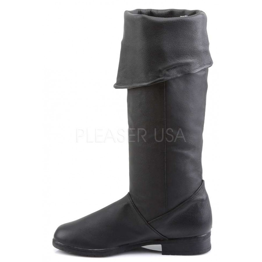 Men/'s Renaissance Medieval Pirate Pig Leather Thigh High Costume Boots