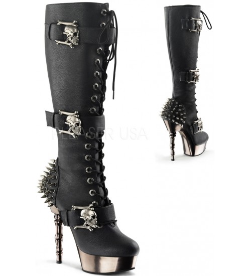 Spine Heeled Muerto Studded Knee Boots