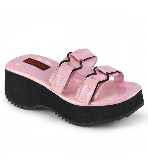 Flip Heart Charm Pink Platform Sandal