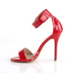 Amuse Red High Heel Ankle Strap Sandal