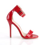 Amuse Red High Heel Ankle Strap Sandal