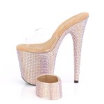 Bejeweled Rose Gold 8 Inch High Platform Sandal