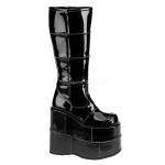 Mens Platform Patched Knee Boots