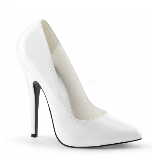 Classic White 6 Inch High Heel Pump