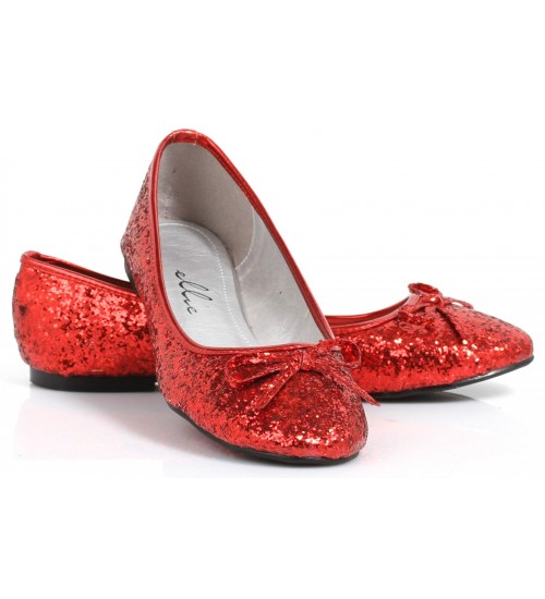 Red Glitter Mila Ballet Flats