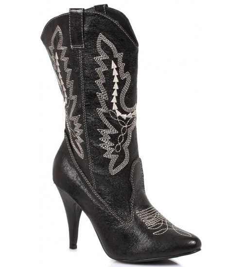 Black Scrolled Cowgirl Boots