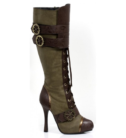 Quinley Steampunk Olive Green Boots