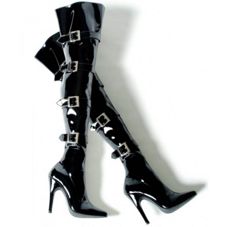 womens black buckle boots