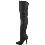 Legend Black Lace up Back Leather Thigh High Boots