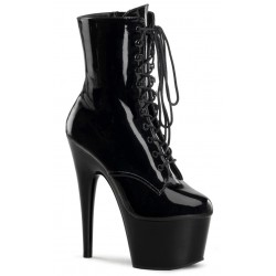 Adore Black Patent Platform Granny Ankle Boots