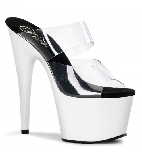 White Platform Adore High Heel Slides