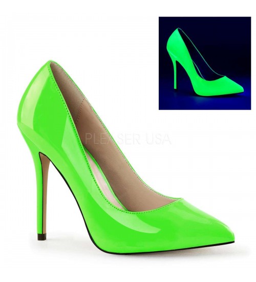 Amuse Neon Green 5 Inch High Heel Pump