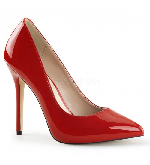 Amuse Red 5 Inch High Heel Pump