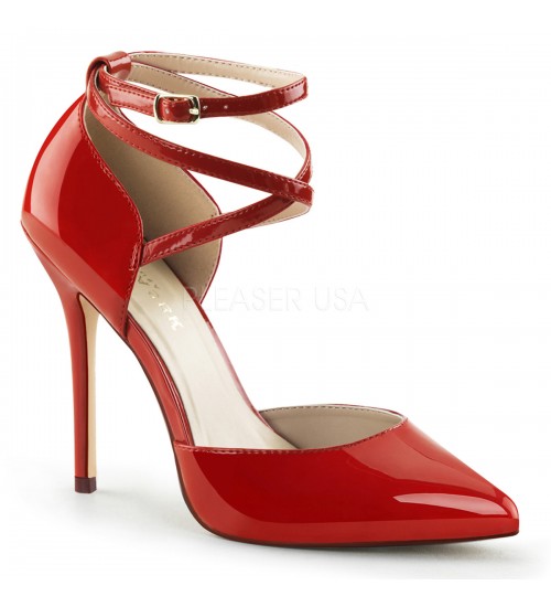 Dorsey Criss Cross Ankle Strap Red Amuse Pump