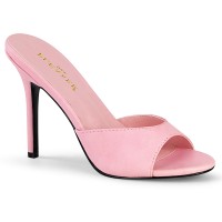 Classique Baby Pink Faux Leather 4 Inch Mule