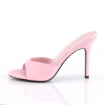 Classique Baby Pink Faux Leather 4 Inch Mule