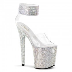 Bejeweled Rhinestone 8 Inch High Platform Sandal