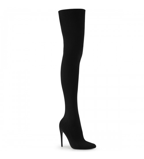 Courtly Black Nylon Thigh High Boot