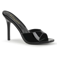 Classique Black Patent 4 Inch Mule