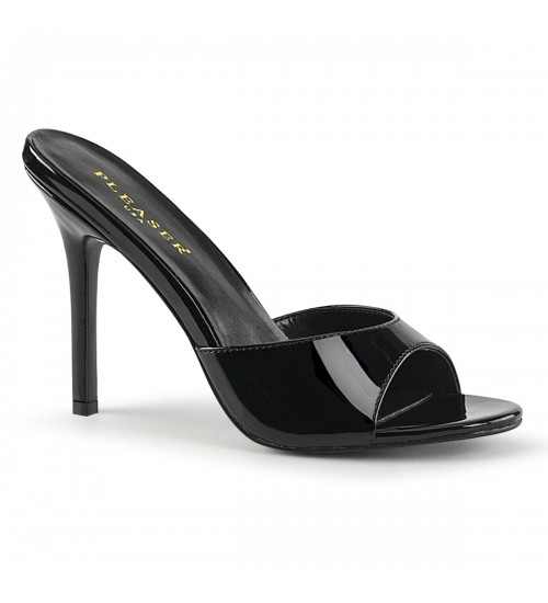 Classique Black Patent 4 Inch Mule