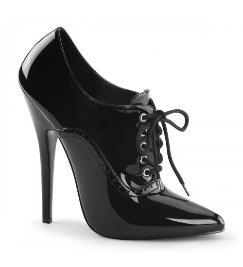 Domina 6 Inch High Heel Black Patent Governess Shoes