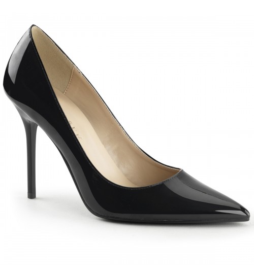 Classique Black Patent 4 Inch High Heel Pump