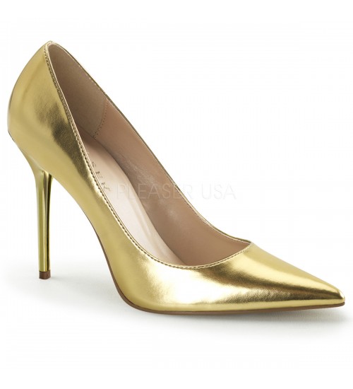 Gold Classique Pointed Toe Pump