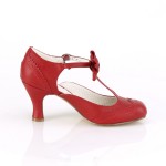 Flapper Red T-Strap Bow Pump