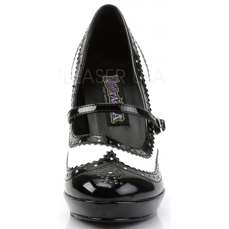 Black And White Patent Women/'s Shoes by PleaserUSA Contessa-06